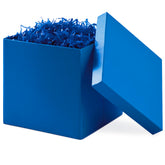 Hallmark Medium Gift Box with Lid and Shredded Paper Fill (Royal Blue 7 inch Box) for Birthdays, Graduations, Anniversaries, Father's Day, Christmas, Valentine's Day, All Occasion
